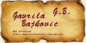 Gavrila Bajković vizit kartica